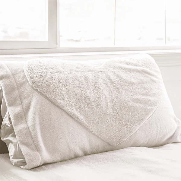 Snooze It - Taie d'oreiller en satin pour cheveux blanche