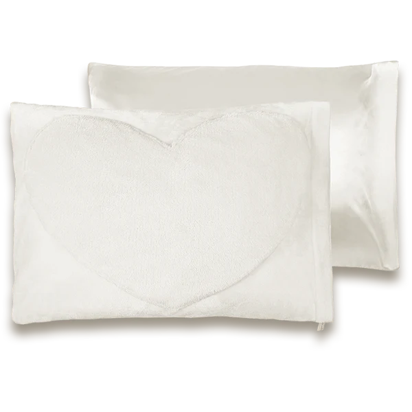 Snooze It - Taie d'oreiller en satin pour cheveux blanche