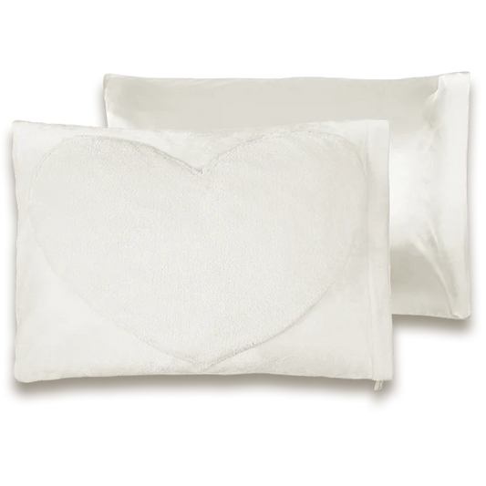 Snooze It - Taie d'oreiller en satin pour cheveux blanche