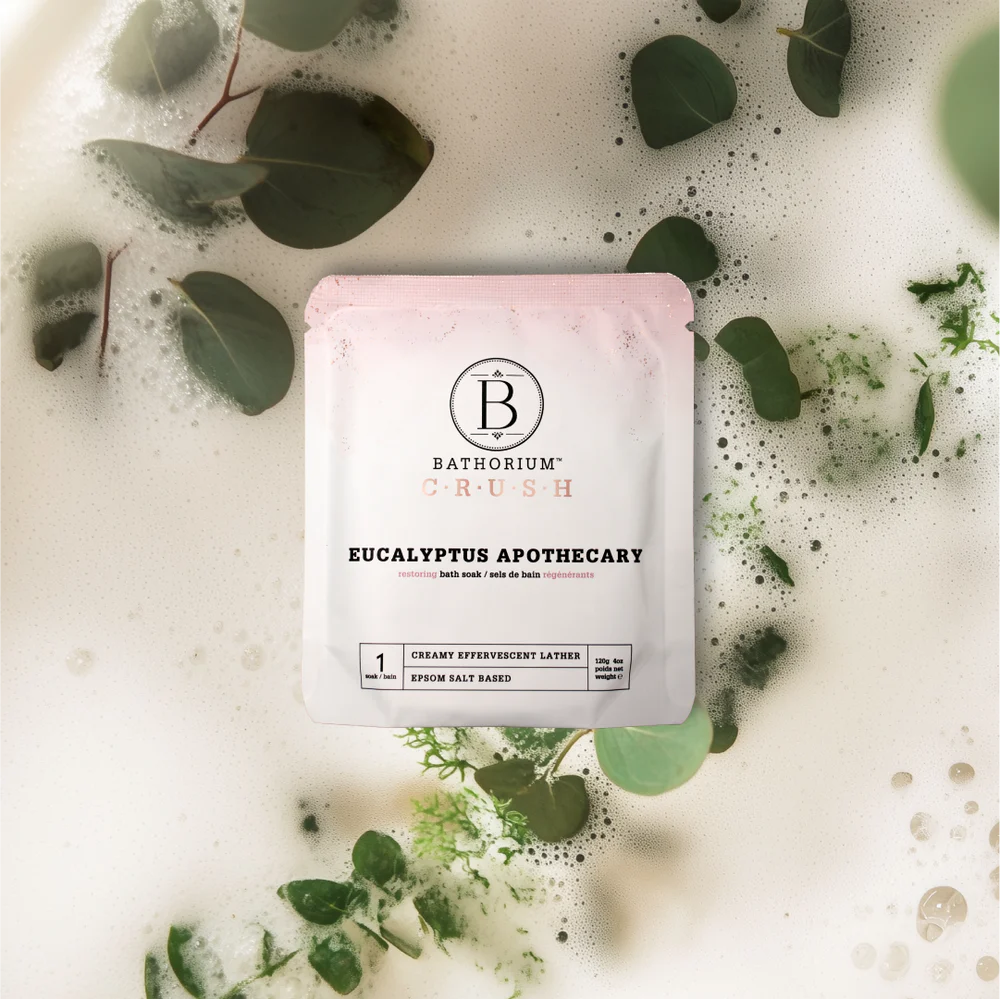 Ensemble de découverte signature avec huit sacs (120 g) de trempage de bain Crush.