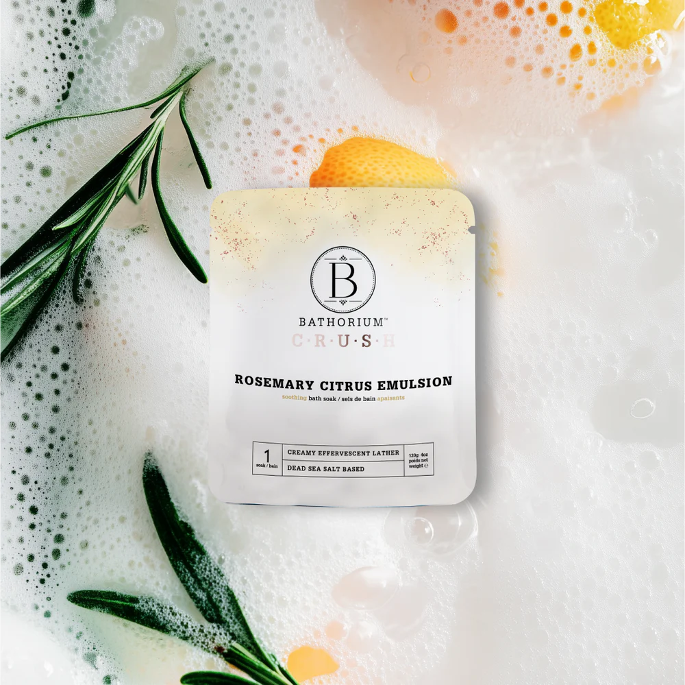 Ensemble de découverte signature avec huit sacs (120 g) de trempage de bain Crush.