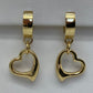 Boucles d’oreilles huggies en or 10K avec cœur en or massif