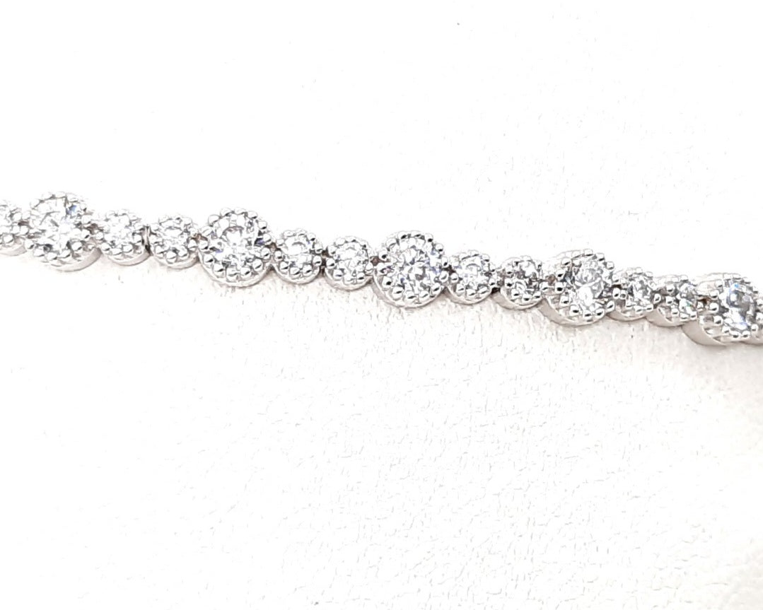 Bracelet or blanc avec cz