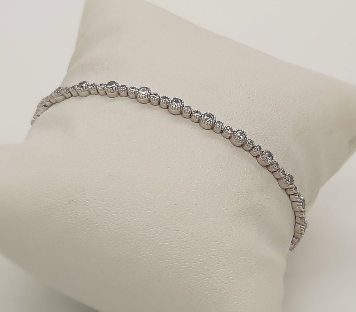 Bracelet or blanc avec cz