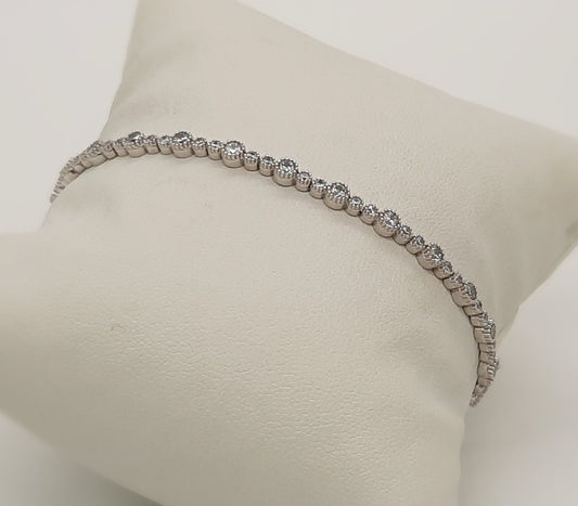 Bracelet or blanc avec cz