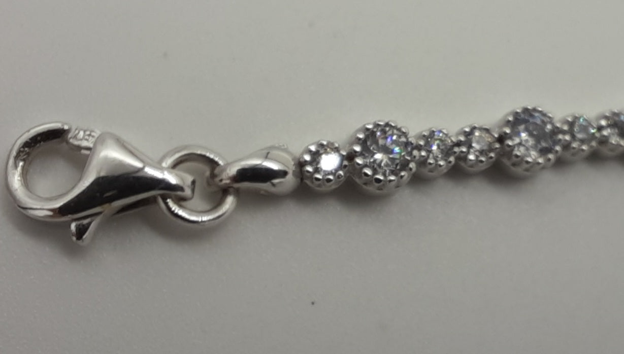 Bracelet or blanc avec cz
